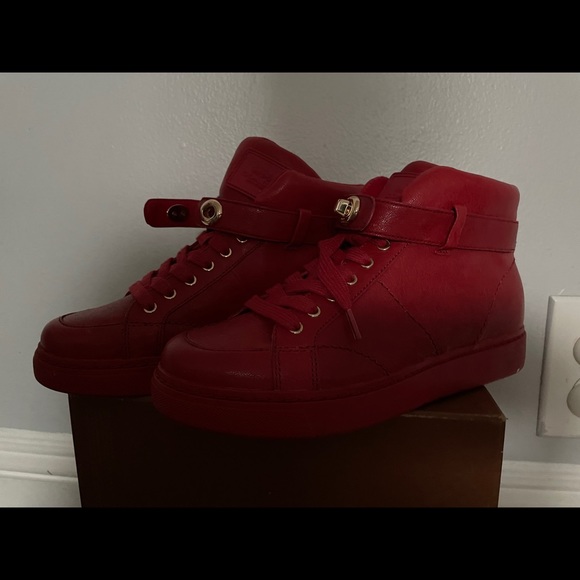 Coach Ryderson Hightop Sneakers in Red - Picture 4 of 7